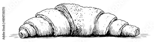 croissant pastry hand drawn french bakery sketch