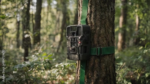 Trail Camera in Forest: Wildlife Monitoring and Nature Observation
