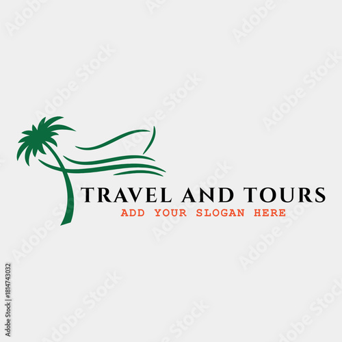 summer holidays traveling and tourism agency logo design vector