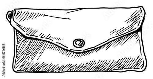 clutch bag fashion accessory hand drawn sketch vector illustration