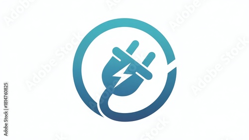 Modern electric plug logo signifies clean energy solutions and innovative power technology for a sustainable future with efficient energy delivery