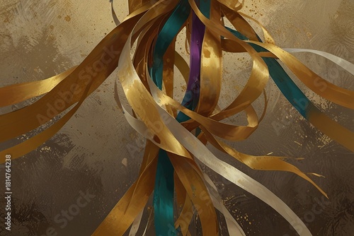 abstract background with ribbon