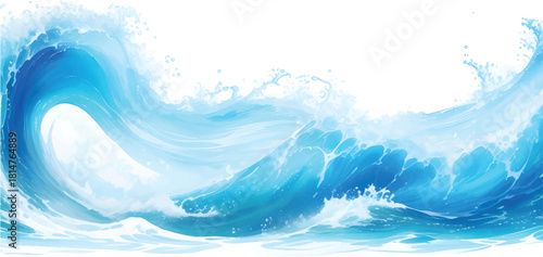 Blue abstract water splash background mirroring the beautiful light and cloudscape of the sky