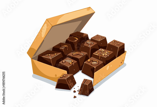 Delicious Assortment of Rich Dark Chocolate Truffles in an Open Box with Varied Toppings and Creamy Centered Delights for Chocolate Lovers