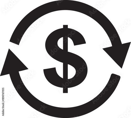 Currency exchange, financial transaction, money transfer icon