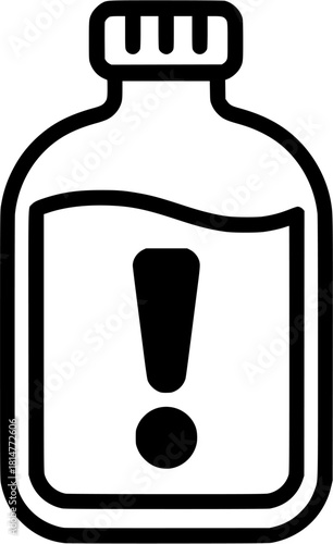 Harmful Chemical Bottle Icon – Hazard Warning Vector Symbol
