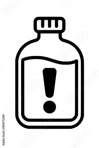 Harmful Chemical Bottle Icon – Hazard Warning Vector Symbol
