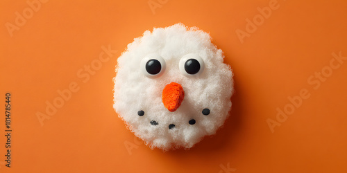 Whimsical Wintry Wonderland: A Charming Snowman's Captivating Flat Lay Captures the Essence of Cozy Christmas Cheer