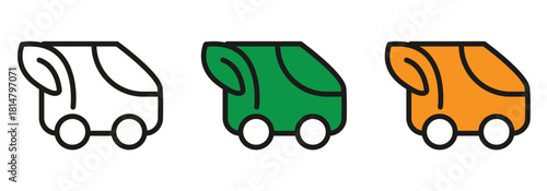 Eco-Friendly Cars for a Sustainable Future! Colorful Icons of Electric Vehicles Symbolize Green Transportation and Automotive Innovation