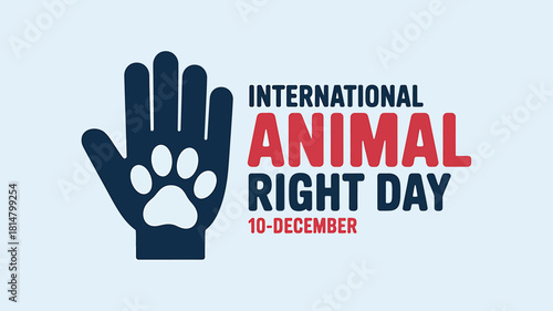 International animal rights day concept, hand and paw graphic