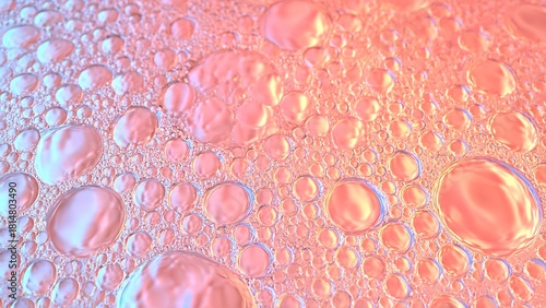 Pink and Peach Water Bubbles Macro Texture