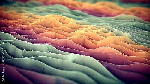 Abstract Wavy Landscape with Earthy Colors