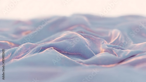 Soft Blue and Pink Fabric Wave Background