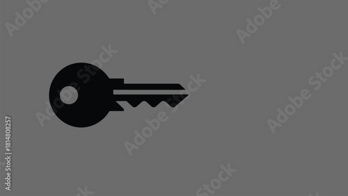 Print Simple Key Silhouette Security Access Unlock Solution Icon Vector illustration