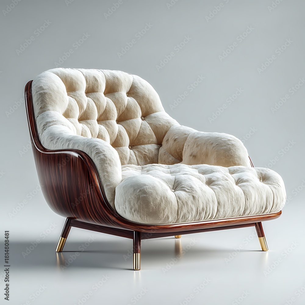 Obraz premium Comfortable seating white leather chair high resolution picture