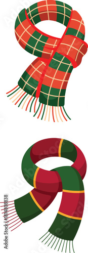 vector art of christmas muffler on isolated background