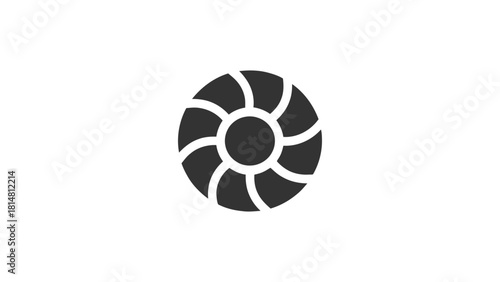 Circular Cooling Fan Blade Air Ventilation Control Icon Vector illustration