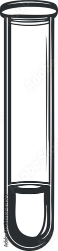 Outline vector illustration of a test tube suitable for scientific and laboratory contexts, ideal for education and research projects