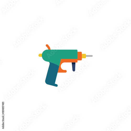 Modern cordless drill device building tool flat style vector illustration