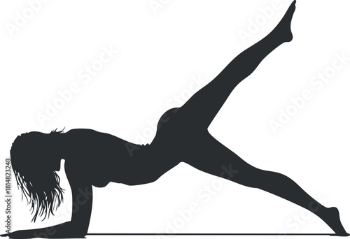 Silhouette vector illustration of a woman in a yoga pose, ideal for fitness and wellness design projects