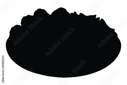 Black silhouette of a whole chicken on a white background poultry bird