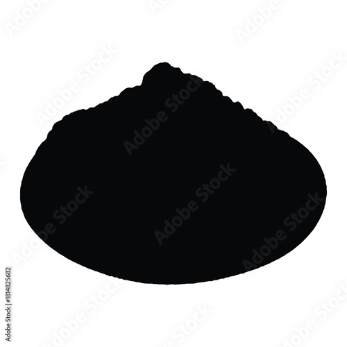 Black silhouette of a clam on a white background shellfish seafood