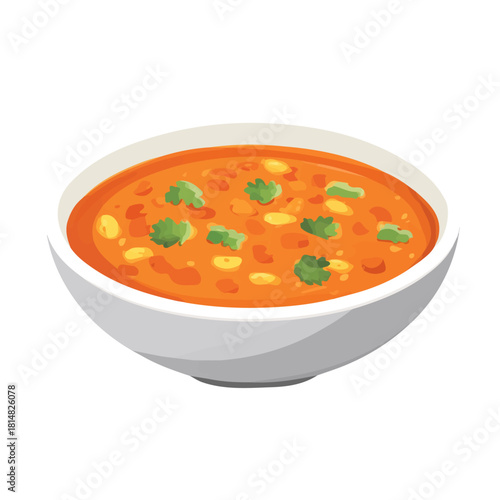 Minimal 2D vector illustration of Pav Bhaji in flat icon style on a plain white background.
