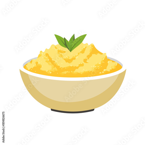 2D flat vector illustration of Polenta, designed in a clean icon style and isolated on a white background.