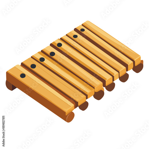 Minimal 2D vector illustration of Marimba Keys in flat icon style on a plain white background.