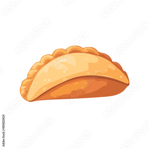 Simple flat 2D vector graphic of Piroshki, modern icon look, displayed on a pure white background.