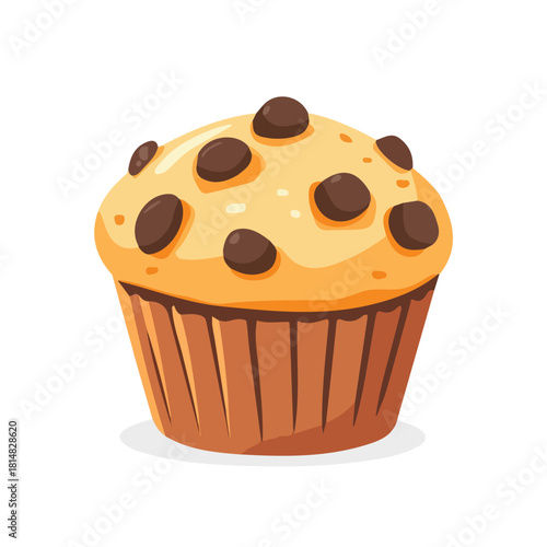 Simple flat 2D vector graphic of Muffin, modern icon look, displayed on a pure white background.