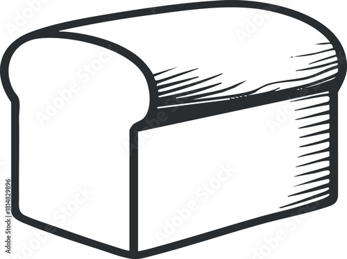 Outline vector illustration of a loaf of bread, suitable for bakery branding, food packaging, or culinary designs