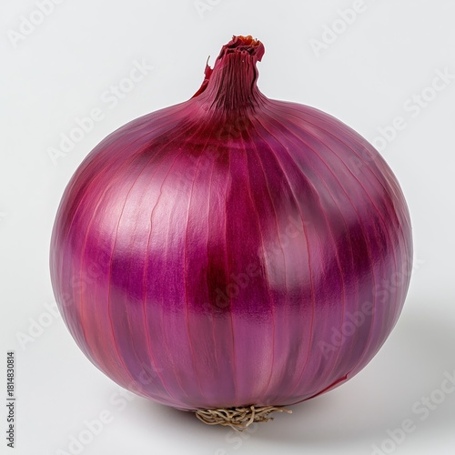 Vibrant Purple Onion on a Clean White Background Ready for Cooking or Salads