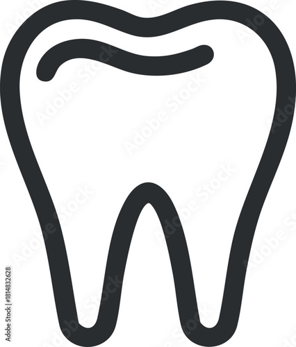 Modern flat design vector illustration of a tooth symbol for dental health and hygiene concepts