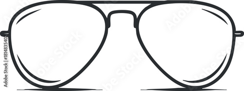 Minimalist outline vector illustration of sunglasses designed for fashion and accessory projects