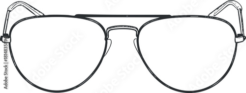 Outline vector illustration of stylish sunglasses, perfect for fashion branding and design projects