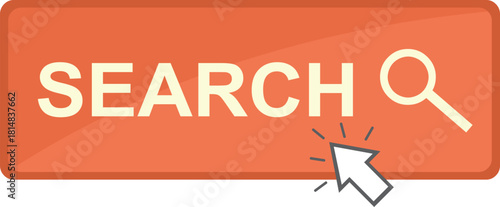 vector illustration click computer cursor mouse on search button digital