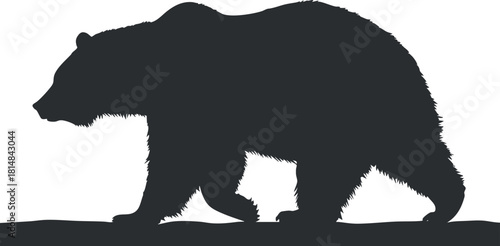 Silhouette vector illustration of a bear walking, perfect for wildlife-themed design and nature projects