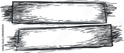 Hand-drawn vector illustration of two blank banners, perfect for creative design projects and text placement.