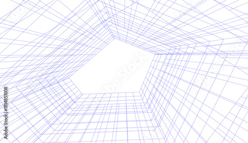 Architectural drawing vector 3d illustration