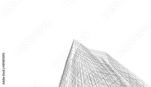 Architectural drawing vector 3d illustration