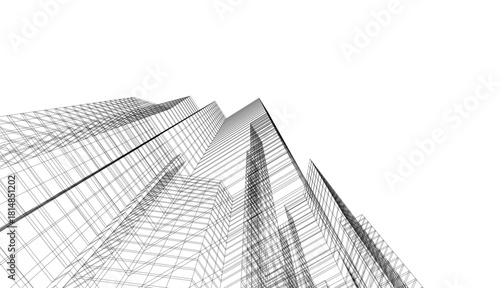 Architectural drawing vector 3d illustration