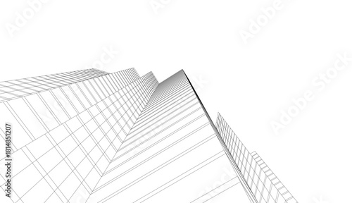 Architectural drawing vector 3d illustration
