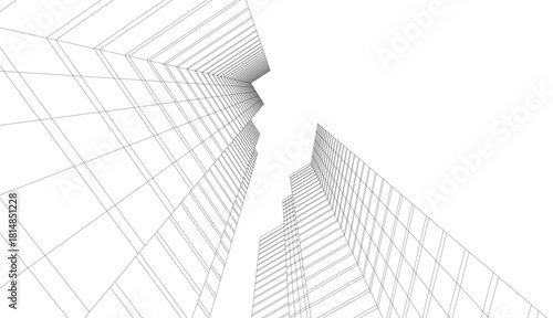 Architectural drawing vector 3d illustration