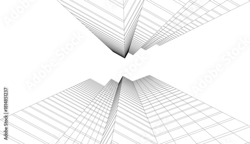 Architectural drawing vector 3d illustration