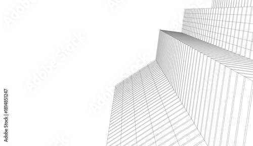 Architectural drawing vector 3d illustration