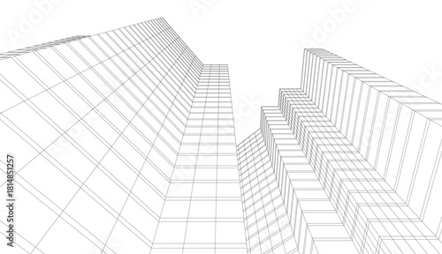 Architectural drawing vector 3d illustration