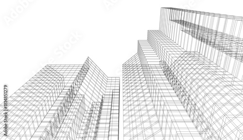 Architectural drawing vector 3d illustration