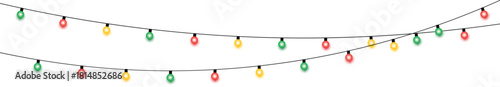 Colorful string lights decoration garland festive glow celebration vector