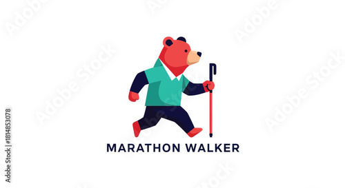 an old bear marathon vector